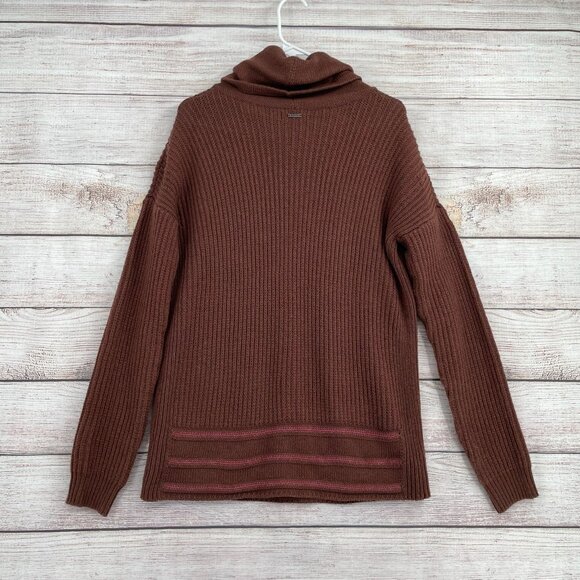 prAna Funen Loop Wool Blend Tunic Sweater Women's Medium Brown Chunky Knit - Picture 2 of 8